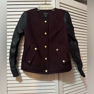 CLUB MONACO Wool and Leather Collarless Bomber Size XS